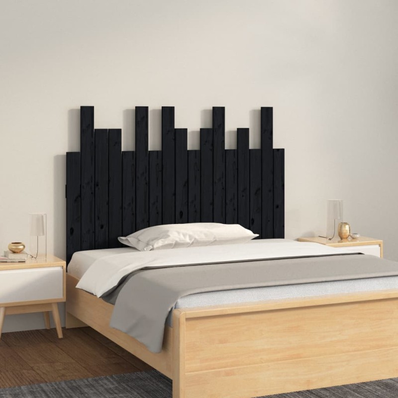 vidaXL Wand-Kopfteil Schwarz 108x3x80 cm Massivholz Kiefer vidaXL Wand-Kopfteil Schwarz 108x3x80 cm Massivholz Kiefer