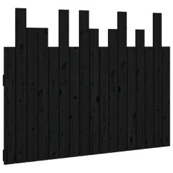 vidaXL Wand-Kopfteil Schwarz 108x3x80 cm Massivholz Kiefer