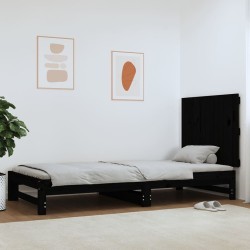 vidaXL Wand-Kopfteil Schwarz 82,5x3x60 cm Massivholz Kiefer