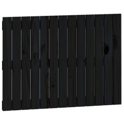 vidaXL Wand-Kopfteil Schwarz 82,5x3x60 cm Massivholz Kiefer