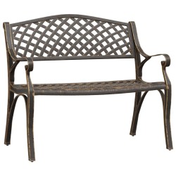 vidaXL Gartenbank 102 cm Aluminiumguss Bronzen