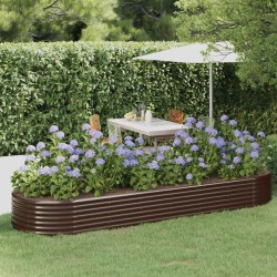 vidaXL Hochbeet Pulverbeschichteter Stahl 322x100x36 cm Braun