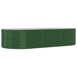 vidaXL Hochbeet Grün 291x140x68 cm Pulverbeschichteter Stahl