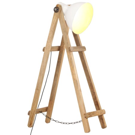 vidaXL Stehlampe Weiß E27 Mango Massivholz