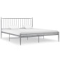 vidaXL Bett Grau Metall 200x200 cm vidaXL Bett Grau Metall 200x200 cm
