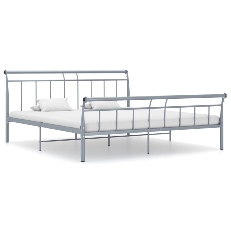 vidaXL Bettgestell Grau Metall 200x200 cm vidaXL Bettgestell Grau Metall 200x200 cm