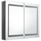 vidaXL LED-Spiegelschrank fürs Bad Glänzend Grau 80x12x68 cm vidaXL LED-Spiegelschrank fürs Bad Glänzend Grau 80x12x68 cm