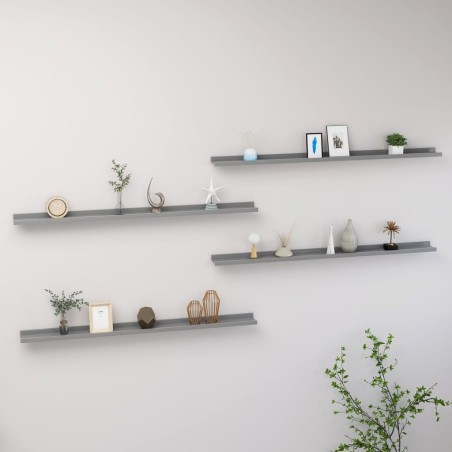 vidaXL Wandregale 4 Stk. Grau 115x9x3 cm