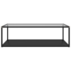 vidaXL Couchtisch Transparent und Schwarz 120x60x35 cm Hartglas