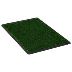 vidaXL Haustiertoilette mit Tablett & Kunstrasen Grün 76x51x3 cm WC