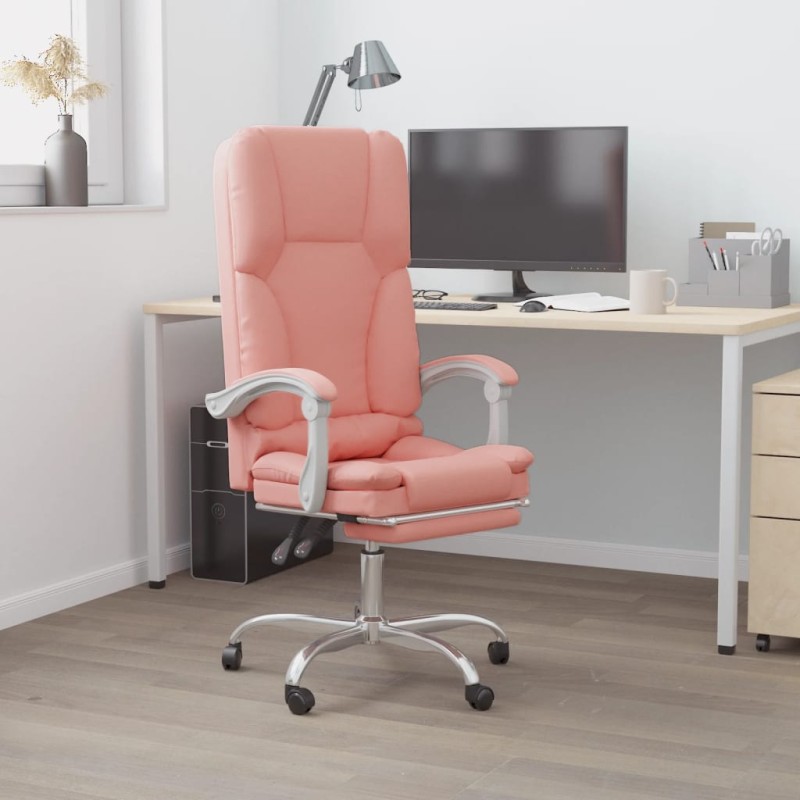 Bürostuhl mit Massagefunktion Rosa Kunstleder Bürostuhl mit Massagefunktion Rosa Kunstleder