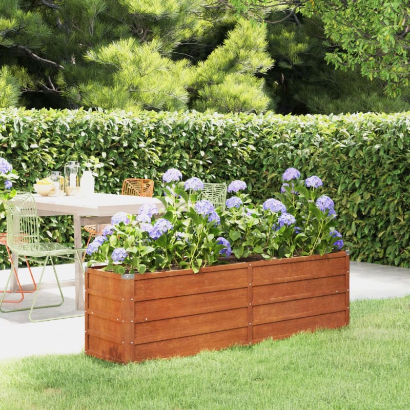 vidaXL Hochbeet Rostig 160x40x45 cm Cortenstahl vidaXL Hochbeet Rostig 160x40x45 cm Cortenstahl