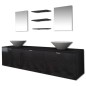 vidaXL 10-tlg. Badmöbel-Set mit Waschbecken und Wasserhahn Schwarz vidaXL 10-tlg. Badmöbel-Set mit Waschbecken und Wasserhahn Schwarz