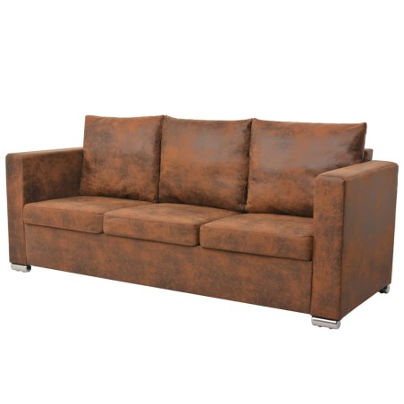 vidaXL 3-Sitzer Sofa 191 x 73 x 82 cm Künstliches Wildleder