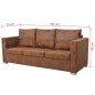 vidaXL 3-Sitzer Sofa 191 x 73 x 82 cm Künstliches Wildleder vidaXL 3-Sitzer Sofa 191 x 73 x 82 cm Künstliches Wildleder