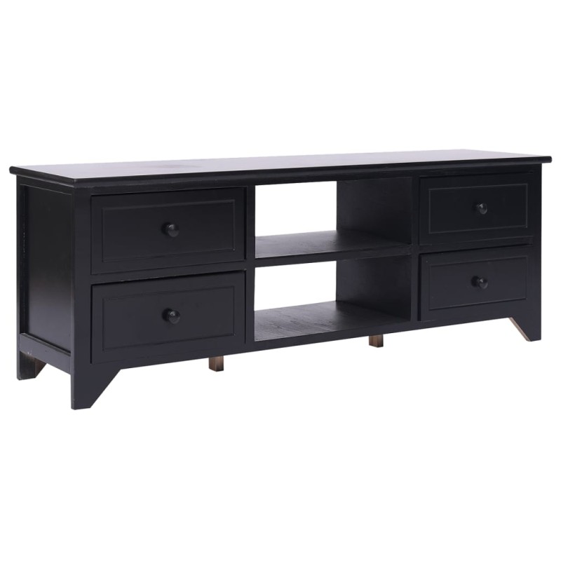 vidaXL TV-Schrank Schwarz 108x30x40 cm Massivholz Paulownia vidaXL TV-Schrank Schwarz 108x30x40 cm Massivholz Paulownia