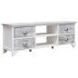 vidaXL TV-Schrank Weiß und Grau 108x30x40 cm Massivholz Paulownia vidaXL TV-Schrank Weiß und Grau 108x30x40 cm Massivholz Paulownia