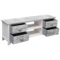 vidaXL TV-Schrank Weiß und Grau 108x30x40 cm Massivholz Paulownia vidaXL TV-Schrank Weiß und Grau 108x30x40 cm Massivholz Paulownia
