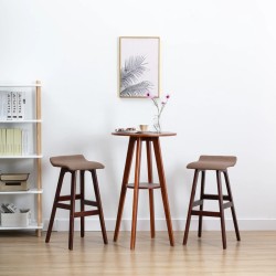Barhocker 2 Stk. Taupe Stoff
