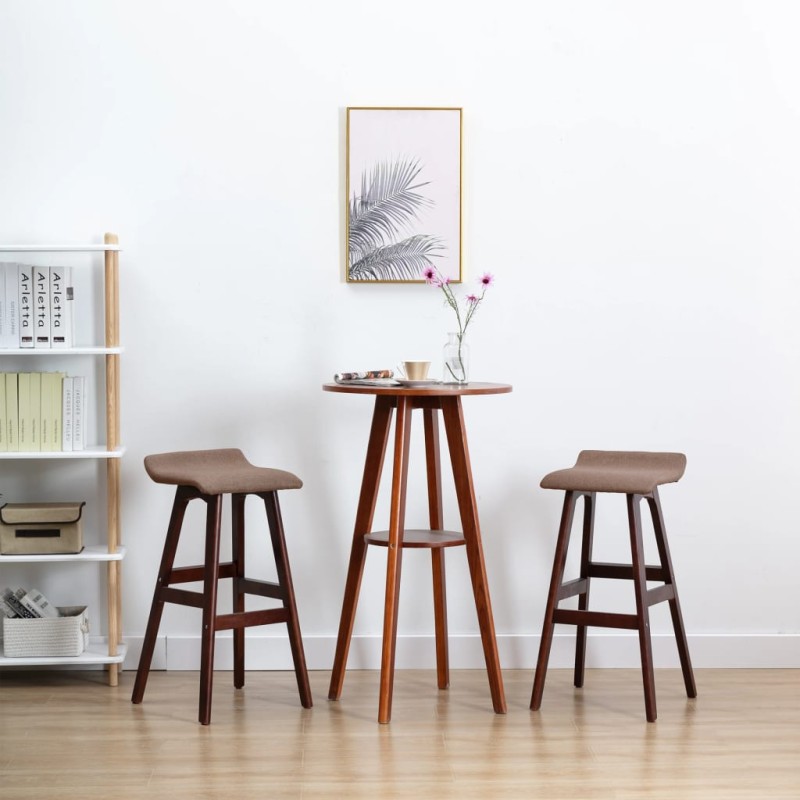 Barhocker 2 Stk. Taupe Stoff Barhocker 2 Stk. Taupe Stoff