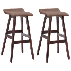 Barhocker 2 Stk. Taupe Stoff