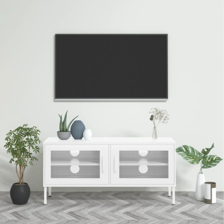 vidaXL TV-Schrank Weiß 105x35x50 cm Stahl    