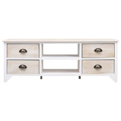vidaXL TV-Schrank 108x30x40 cm Massivholz Paulownia
