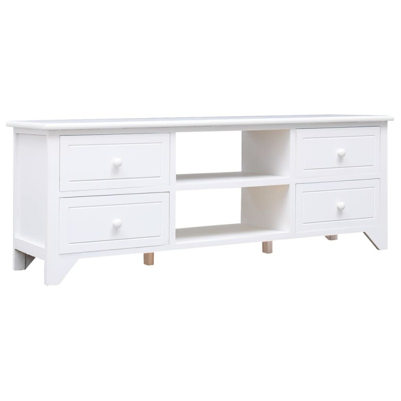 vidaXL TV-Schrank Weiß 108x30x40 cm Massivholz Paulownia vidaXL TV-Schrank Weiß 108x30x40 cm Massivholz Paulownia