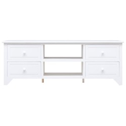 vidaXL TV-Schrank Weiß 108x30x40 cm Massivholz Paulownia