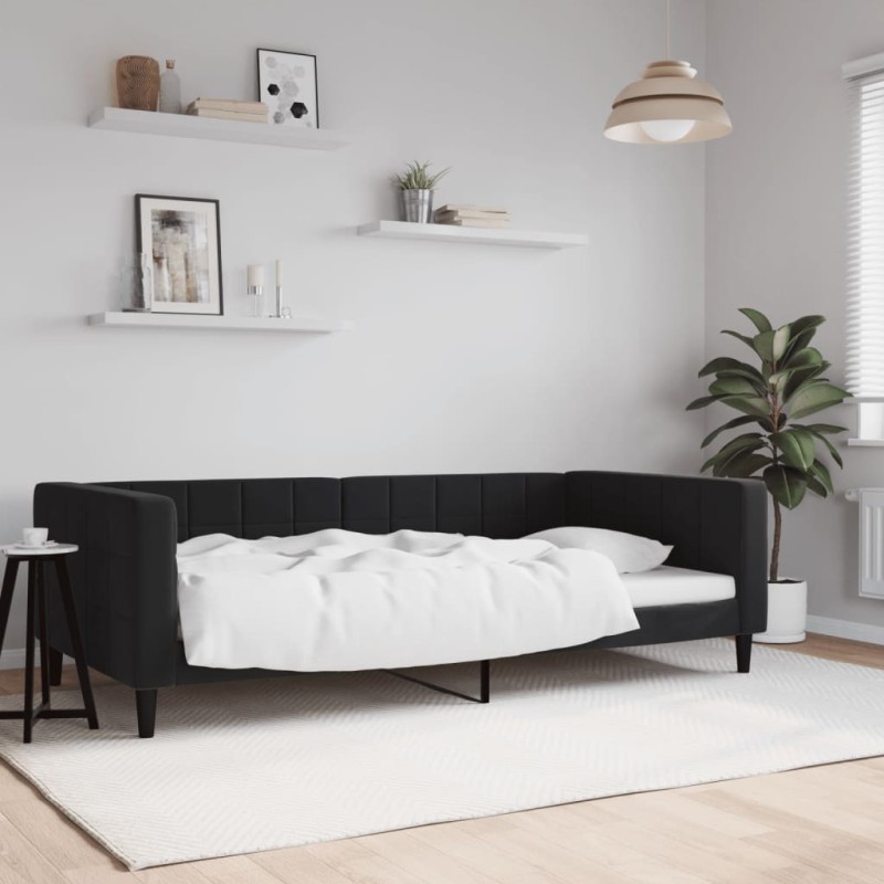 vidaXL Tagesbett Schwarz 100x200 cm Samt vidaXL Tagesbett Schwarz 100x200 cm Samt