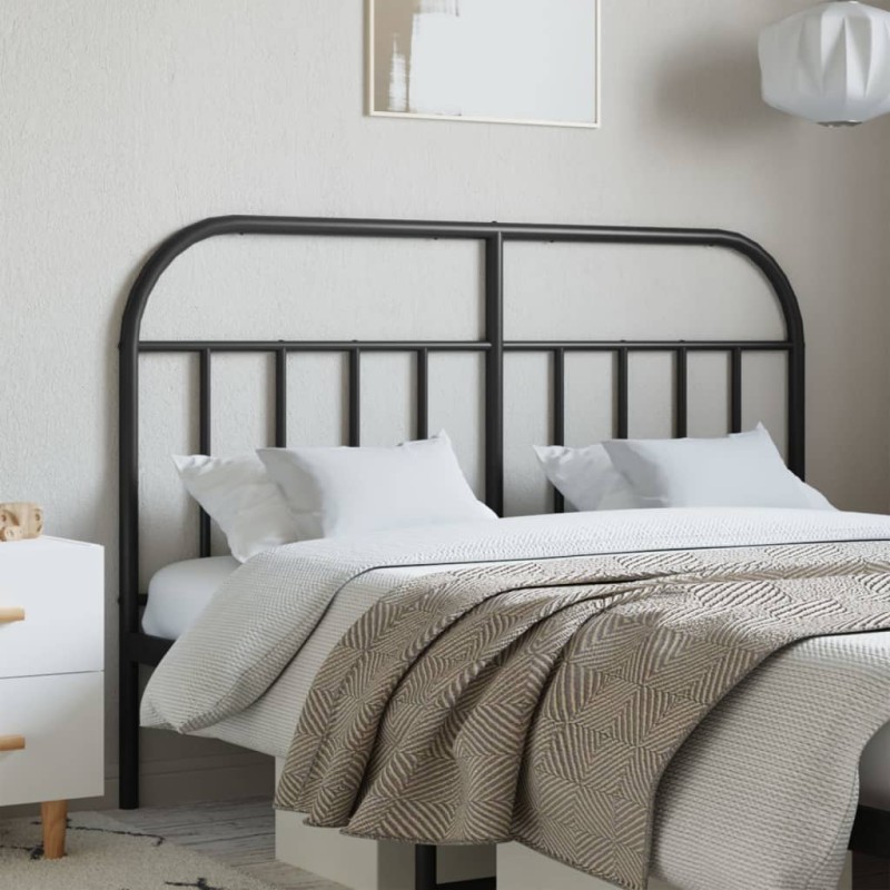 vidaXL Kopfteil Metall Schwarz 135 cm