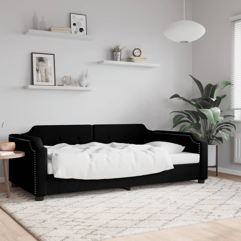 vidaXL Tagesbett Schwarz 90x200 cm Stoff vidaXL Tagesbett Schwarz 90x200 cm Stoff
