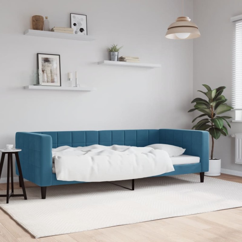 vidaXL Tagesbett Blau 90x200 cm Samt vidaXL Tagesbett Blau 90x200 cm Samt