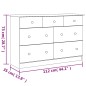 vidaXL Kommode ALTA Weiß 112x35x73 cm Massivholz Kiefer vidaXL Kommode ALTA Weiß 112x35x73 cm Massivholz Kiefer