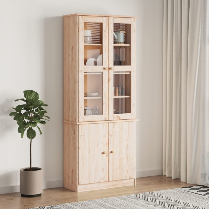 vidaXL Vitrinenschrank ALTA 77x35x186,5 cm Massivholz Kiefer vidaXL Vitrinenschrank ALTA 77x35x186,5 cm Massivholz Kiefer