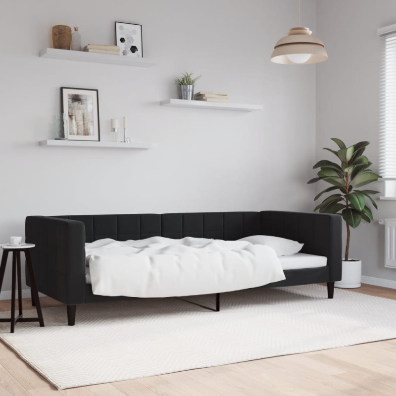 vidaXL Tagesbett Schwarz 90x200 cm Samt vidaXL Tagesbett Schwarz 90x200 cm Samt