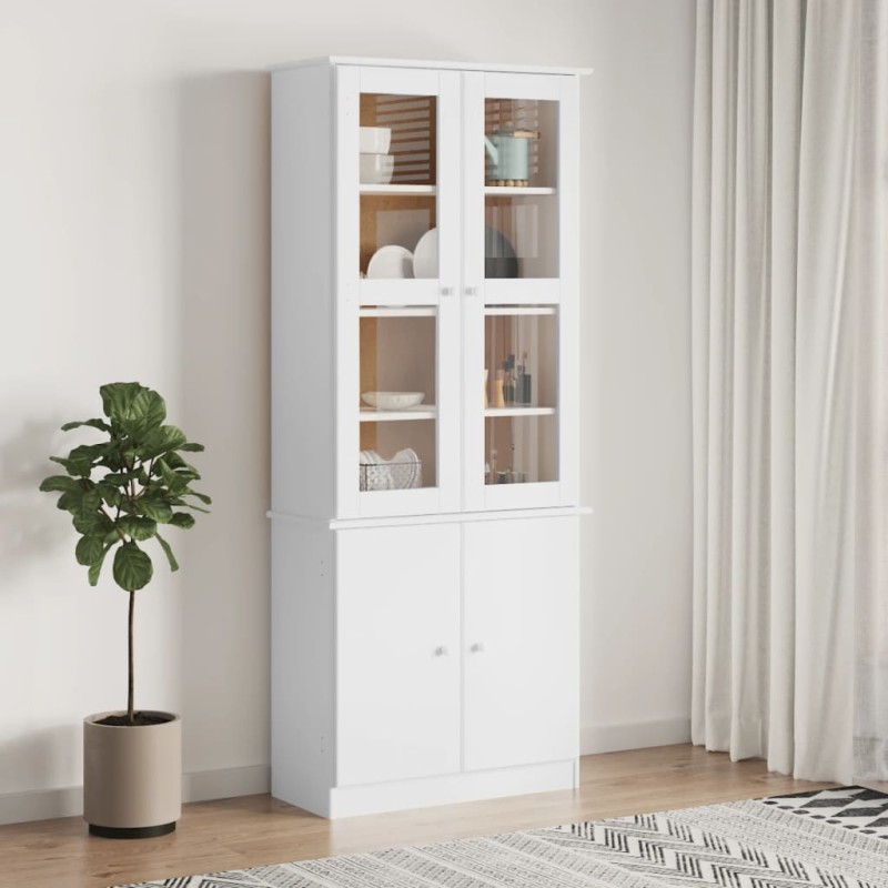 vidaXL Vitrinenschrank ALTA Weiß 77x35x186,5 cm Massivholz Kiefer vidaXL Vitrinenschrank ALTA Weiß 77x35x186,5 cm Massivholz Kiefer
