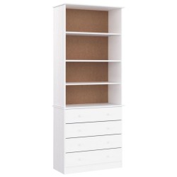 vidaXL Bücherregal mit Schubladen ALTA Weiß 77x35x186,5 cm Kiefernholz