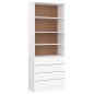 vidaXL Bücherregal mit Schubladen ALTA Weiß 77x35x186,5 cm Kiefernholz vidaXL Bücherregal mit Schubladen ALTA Weiß 77x35x186,5 cm Kiefernholz