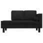 vidaXL Chaiselongue mit Kissen und Nackenrolle Schwarz Stoff vidaXL Chaiselongue mit Kissen und Nackenrolle Schwarz Stoff