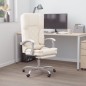 Bürostuhl mit Massagefunktion Creme Kunstleder Bürostuhl mit Massagefunktion Creme Kunstleder