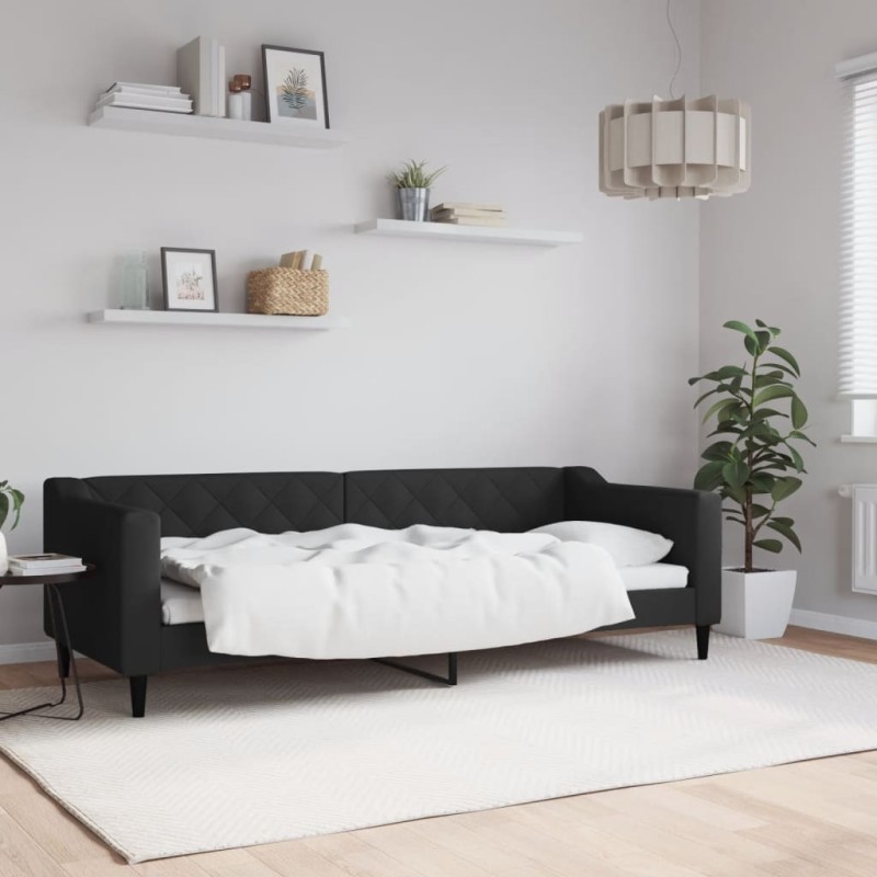 vidaXL Tagesbett Schwarz 80x200 cm Stoff vidaXL Tagesbett Schwarz 80x200 cm Stoff