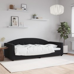 vidaXL Tagesbett Schwarz 90x190 cm Samt