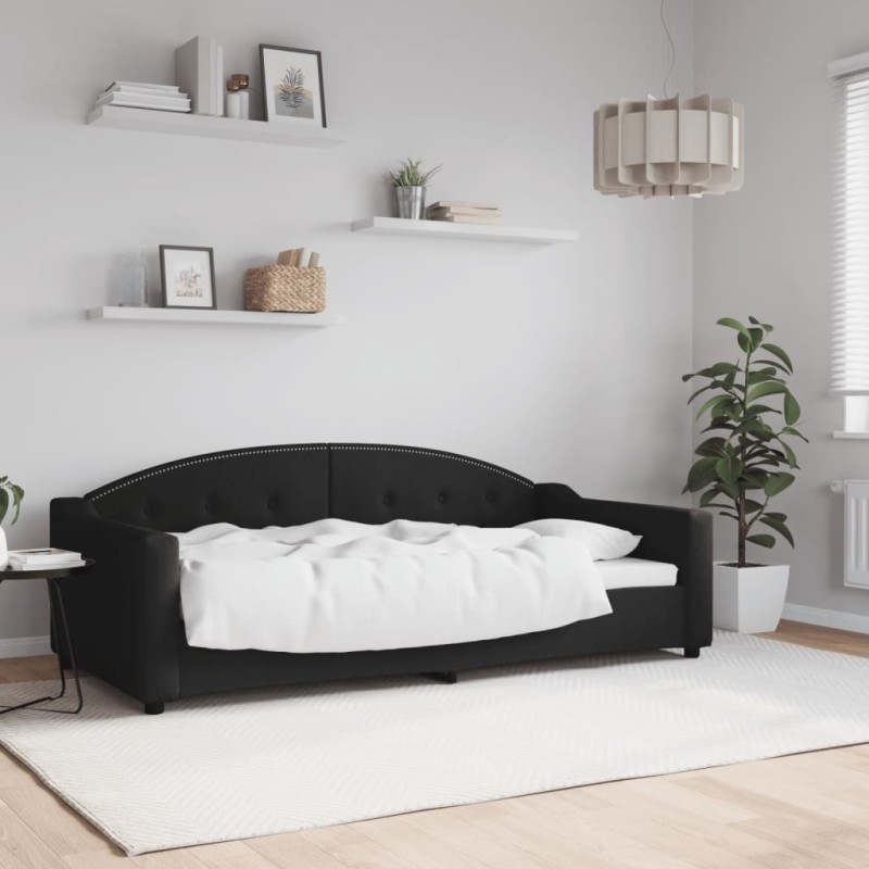 vidaXL Tagesbett Schwarz 90x190 cm Stoff vidaXL Tagesbett Schwarz 90x190 cm Stoff