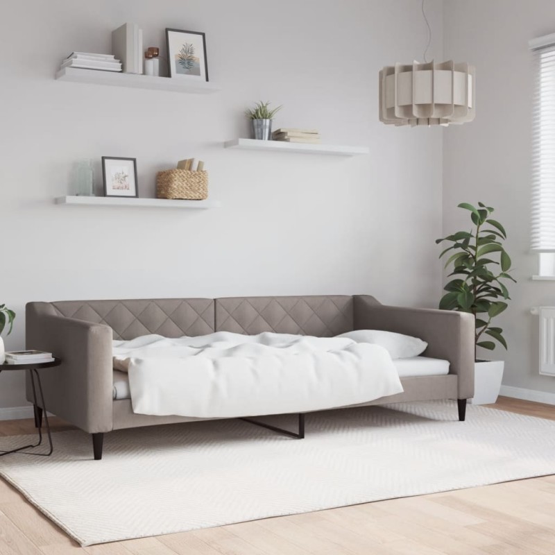 vidaXL Tagesbett Taupe 100x200 cm Stoff vidaXL Tagesbett Taupe 100x200 cm Stoff