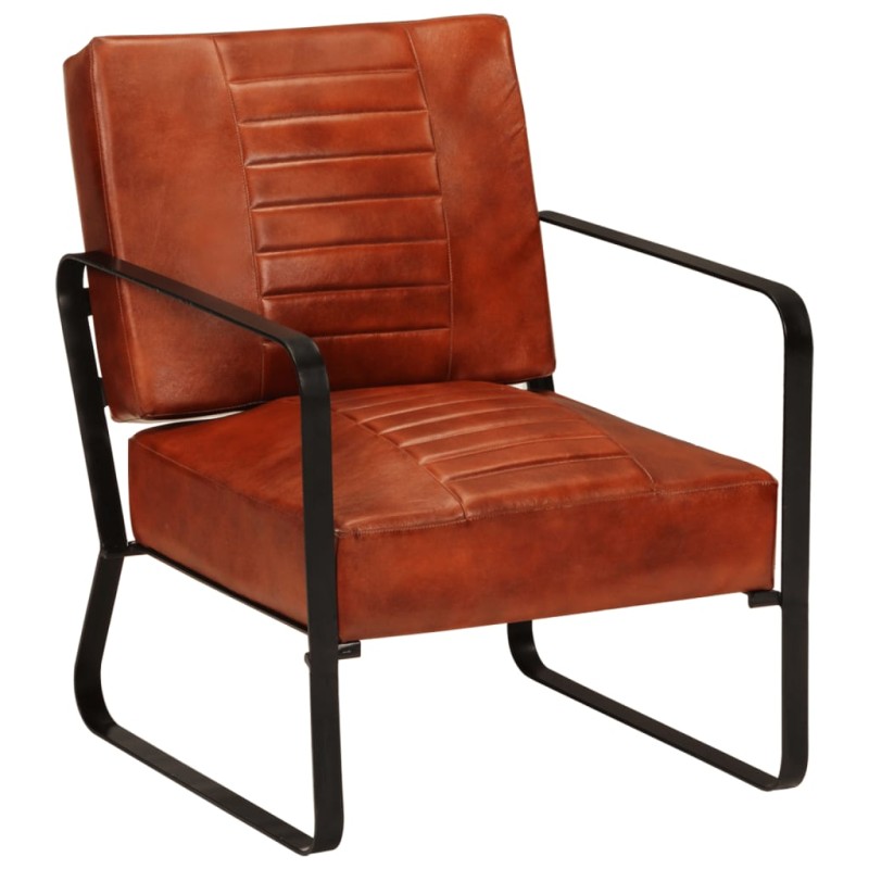 vidaXL Loungesessel Braun 58,5x64x76 cm Echtleder vidaXL Loungesessel Braun 58,5x64x76 cm Echtleder