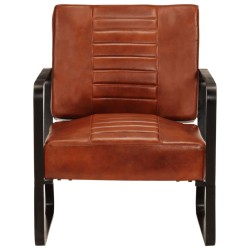 vidaXL Loungesessel Braun 58,5x64x76 cm Echtleder