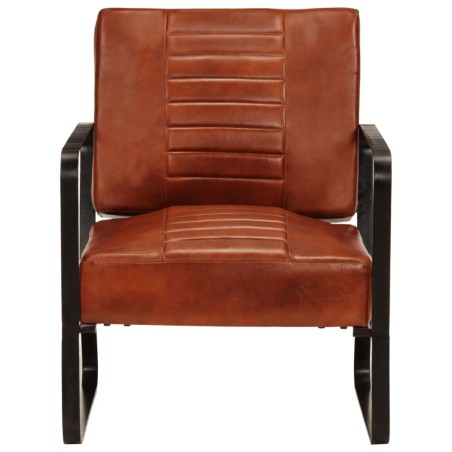 vidaXL Loungesessel Braun 58,5x64x76 cm Echtleder