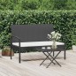 vidaXL Gartenbank mit Kissen Schwarz 105 cm Poly Rattan vidaXL Gartenbank mit Kissen Schwarz 105 cm Poly Rattan