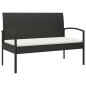 vidaXL Gartenbank mit Kissen Schwarz 105 cm Poly Rattan vidaXL Gartenbank mit Kissen Schwarz 105 cm Poly Rattan
